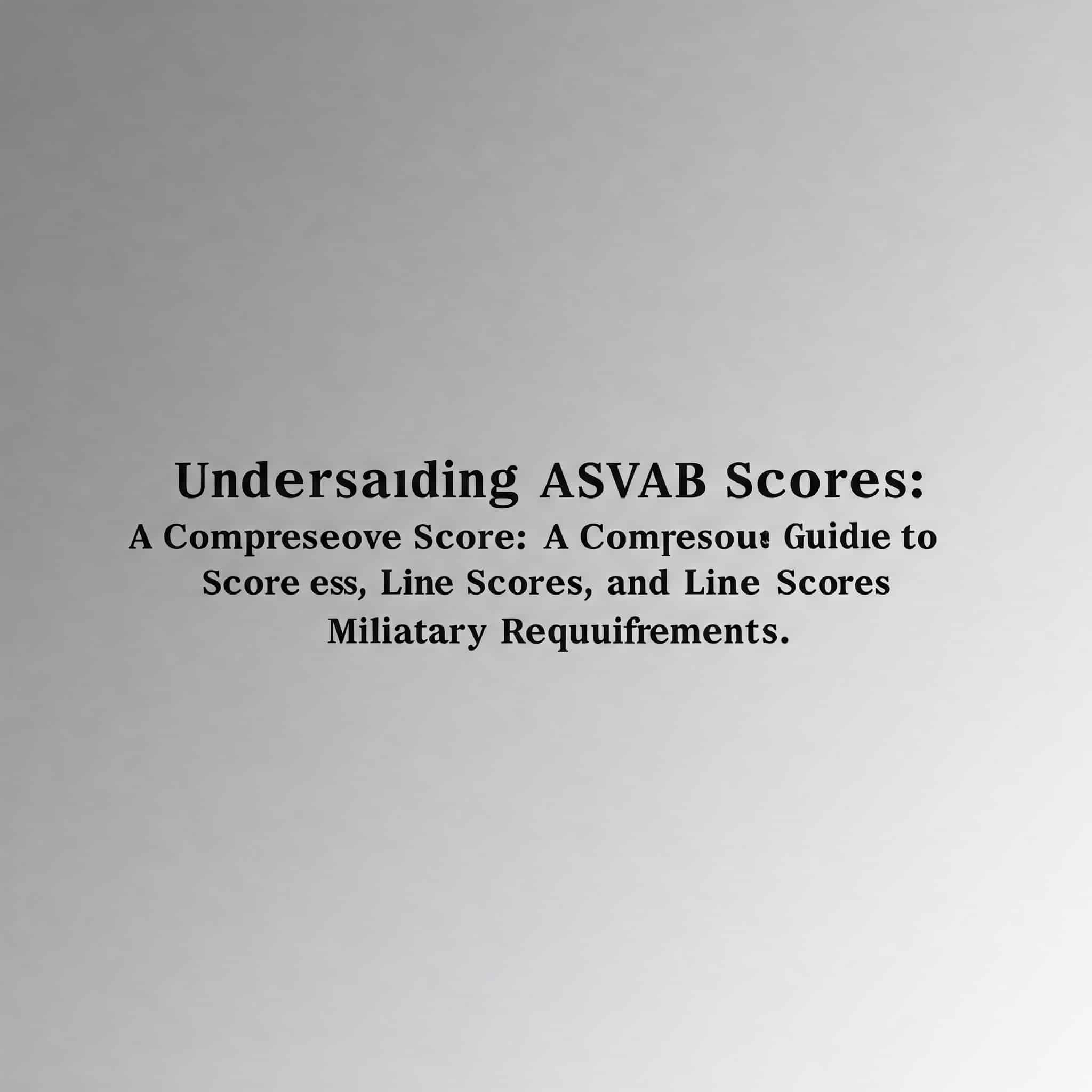 Understanding ASVAB Scores: A Comprehensive Guide to Score Ranges, Line Scores, and Military Requirements